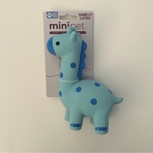 NEW Multipet Mini pets Dog Toys Latex Giraffe with Squeaker Blue